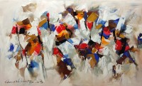 Mashkoor Raza, 30 x 48 Inch, Oil on Canvas, Abstract Painting, AC-MR-632